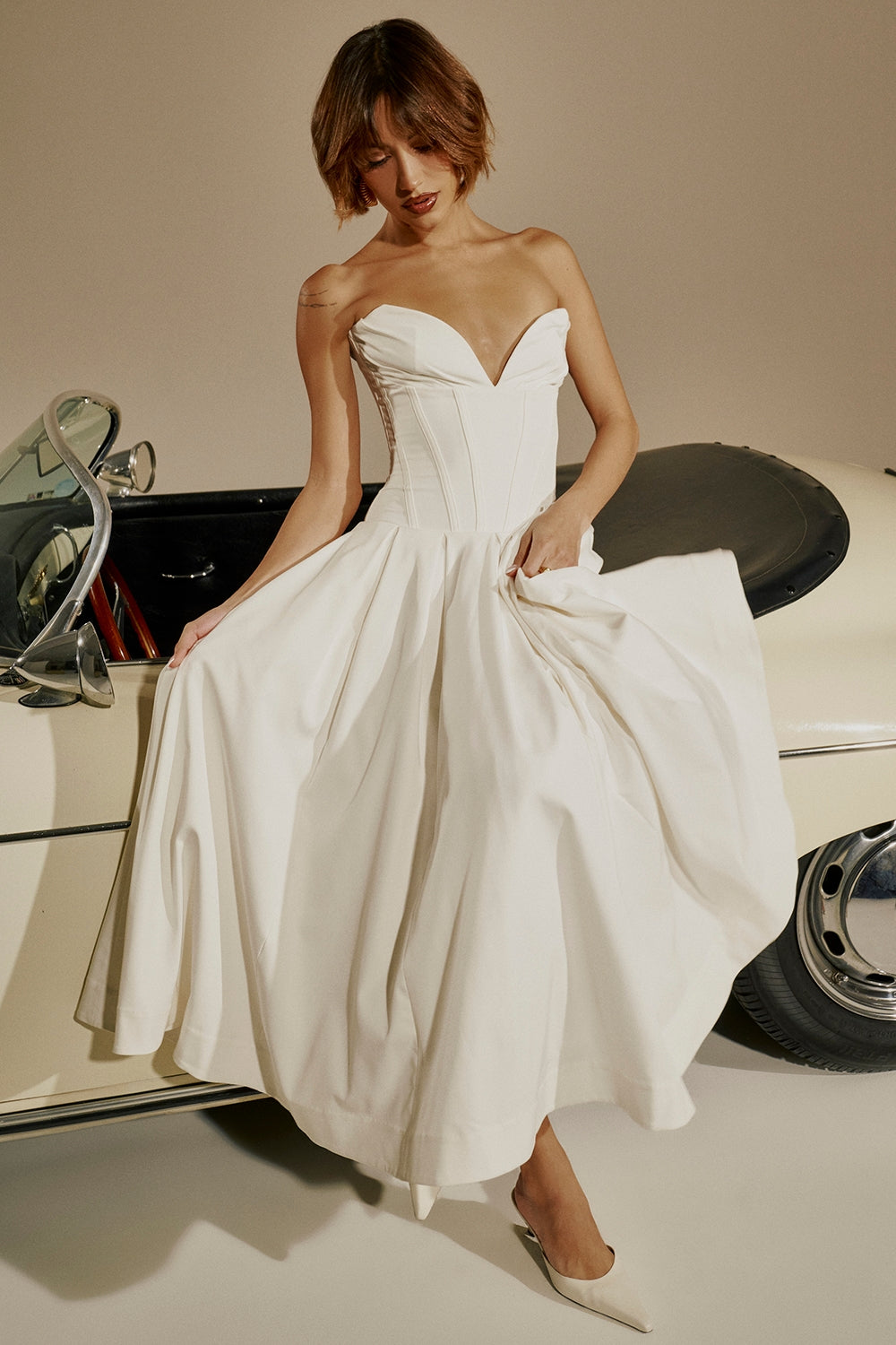 Lady | Sunshine Strapless Tulle Midi Dress