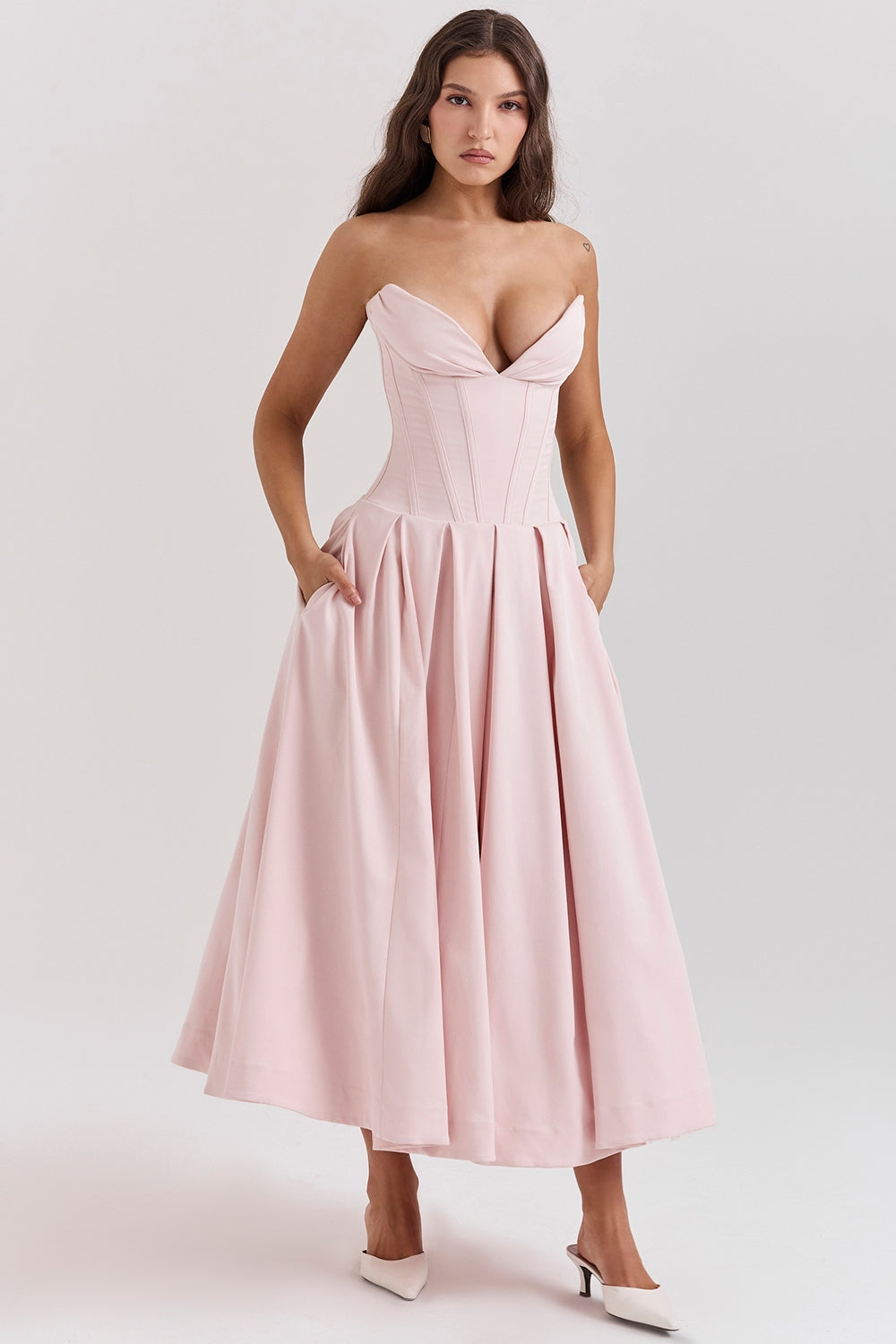 Lady | Sunshine Strapless Tulle Midi Dress